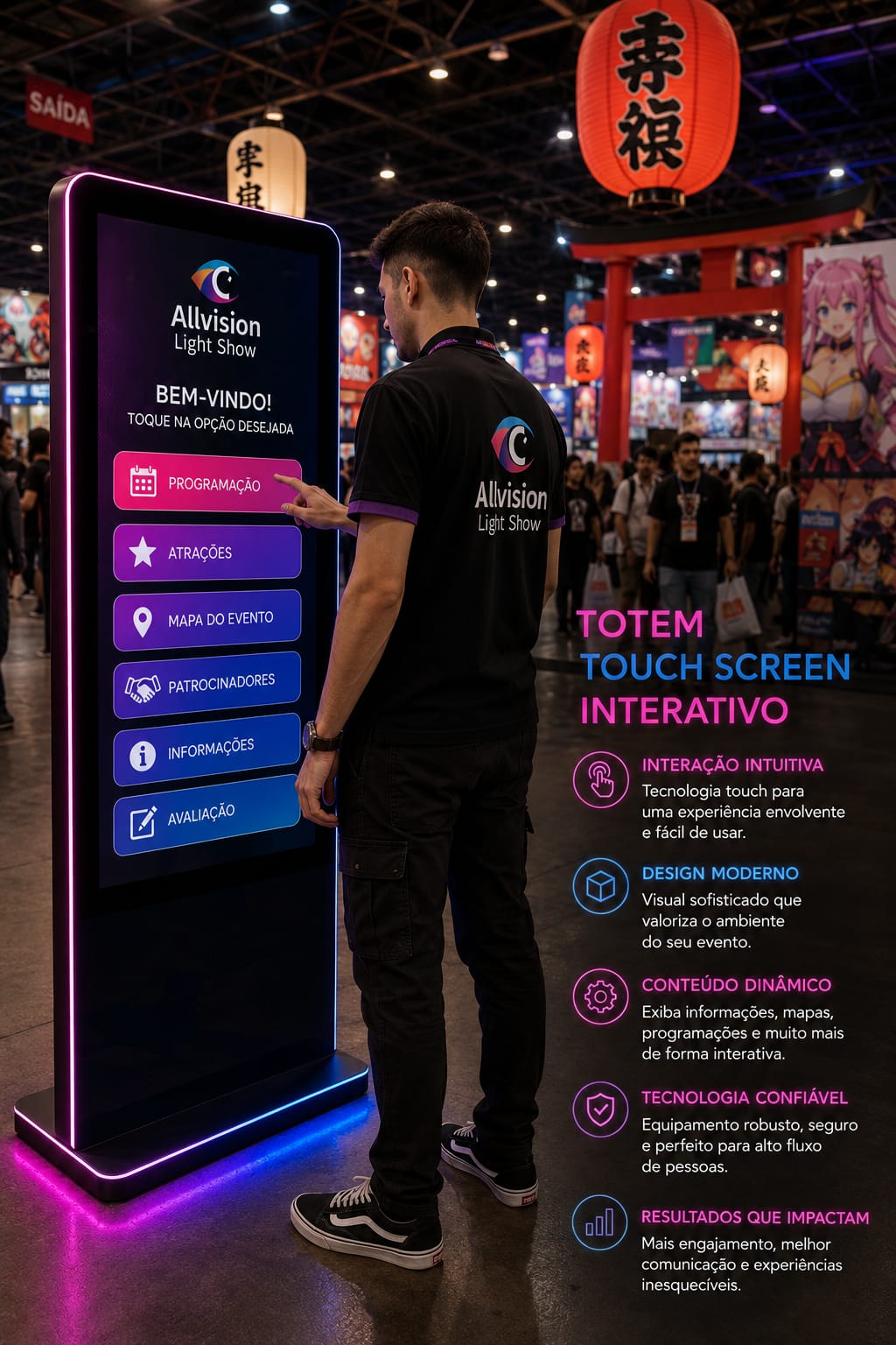 Aluguel de Totem Touch Screen para Eventos, Palestras e Congressos em Pelotas - Rio Grande do Sul 2026