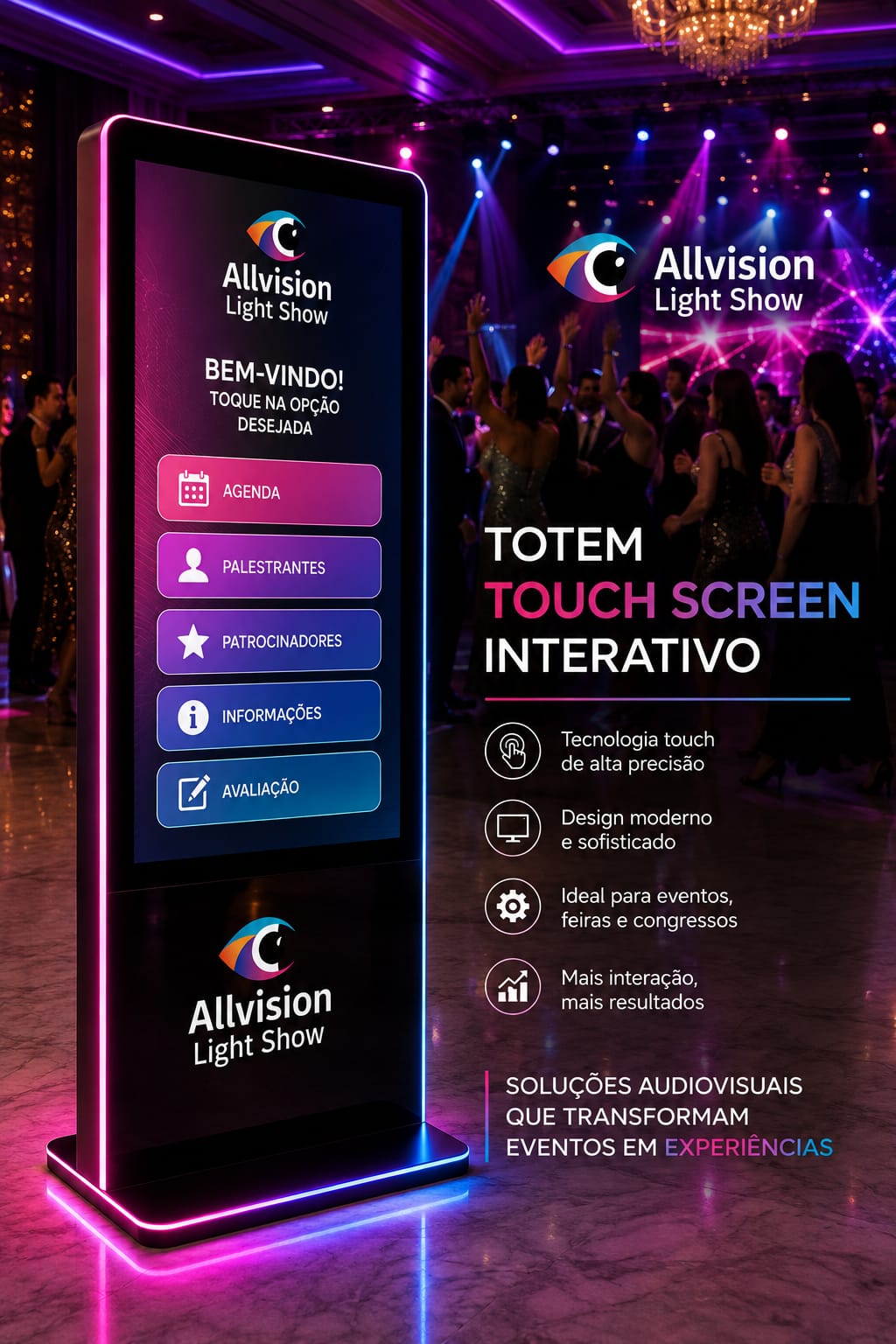 Aluguel de Telão Touch Screen para Eventos, Palestras e Congressos em Canoas - Rio Grande do Sul 2026