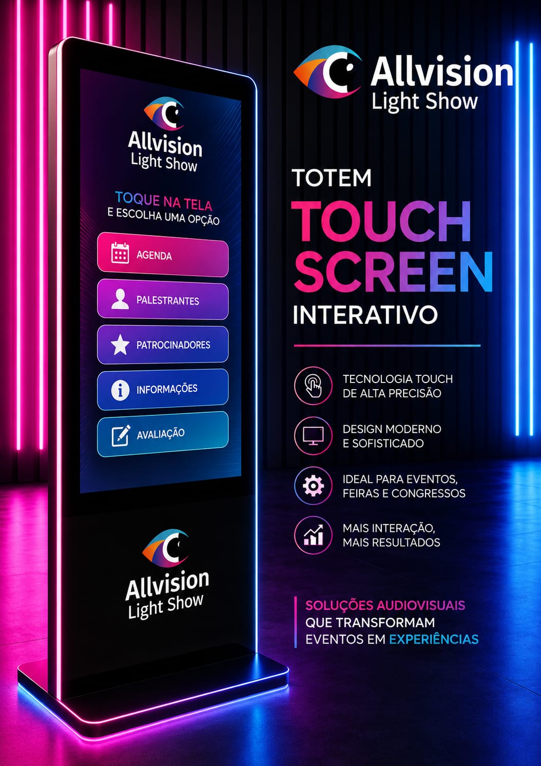 Aluguel de Telão Touch Screen para Eventos, Palestras e Congressos em Canoas - Rio Grande do Sul 2026