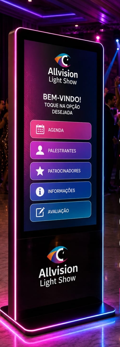 Aluguel de Totem Touch Screen para Palestras e Convenções em Maringá, Paraná 2026