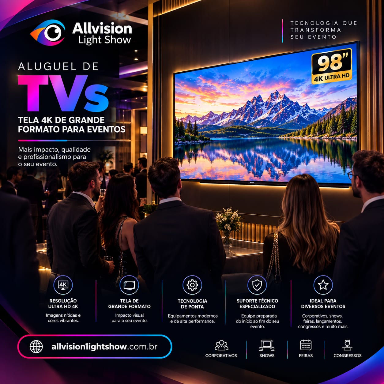 Aluguel de TVs de Grande Formato para Eventos e Palestras em Porto Alegre, Rio Grande do Sul 2026